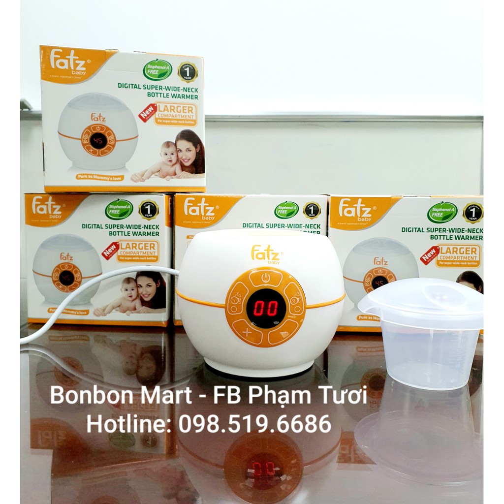 [Mã 267FMCGSALE giảm 8% đơn 500K] MÁY HÂM SỮA ĐIỆN TỬ BÌNH CỔ SIÊU RỘNG FATZBABY FB3028SL- CHÍNH HÃNG