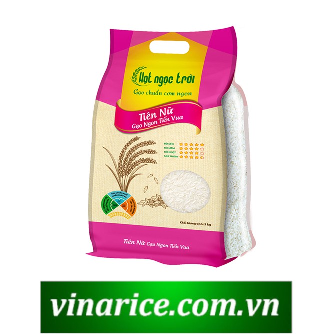 Hạt Ngọc Trời Tiên Nữ - Gạo tiến vua dẻo mềm thơm đặc trưng - túi 5kg