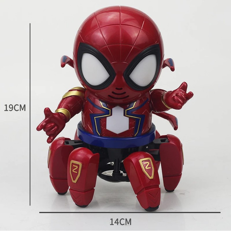 [FREESHIP + Tặng 1 xe oto]Robot Spiderman/Nhện Biết Nhảy Và Hát Xoay 360 Độ loại mới