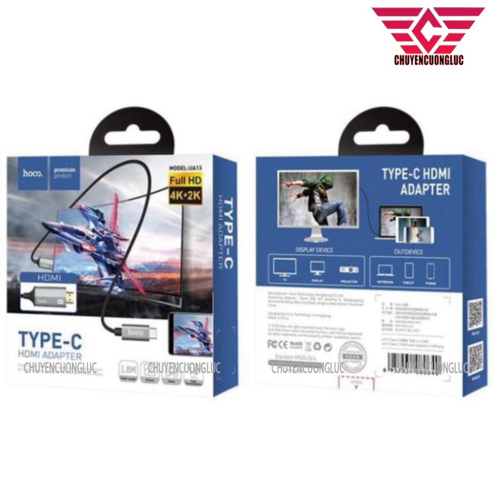 Cáp chuyển Type C sang HDMI hợp kim nhôm siêu bền - Hoco UA13