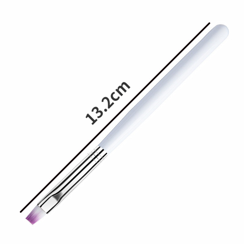 1 Cọ Vẽ Móng Tay Gel UV Đầu Dẹt Màu Trắng