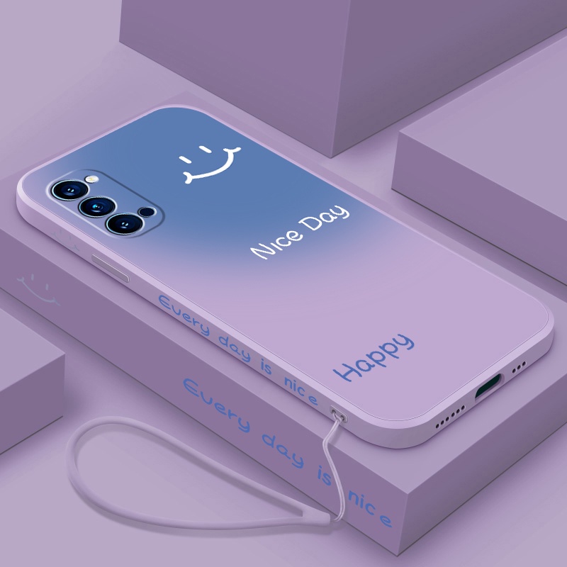 Ốp Điện Thoại Silicon Mềm Chống Sốc Màu Tương Phản In Hình Mặt Cười Cho OPPO reno 4 pro 4g reno 5 pro