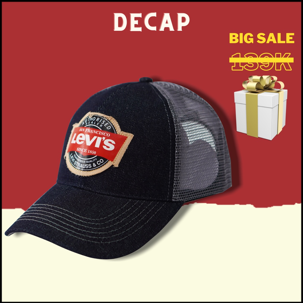 Mũ lưỡi trai nam nữ, nón kết unisex ulzzang ulzzang chất vải kaki snapback kiểu Levis Phối Lưới |DEC