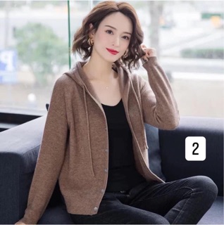 Áo khoác len có mũ siêu mịn