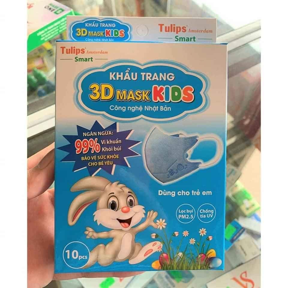 Khẩu Trang Cho Bé TULIPS AMSTERDAM  Khẩu Trang Trẻ Em 3D Mask Kids  Hình Thú  Hộp 10 Cái