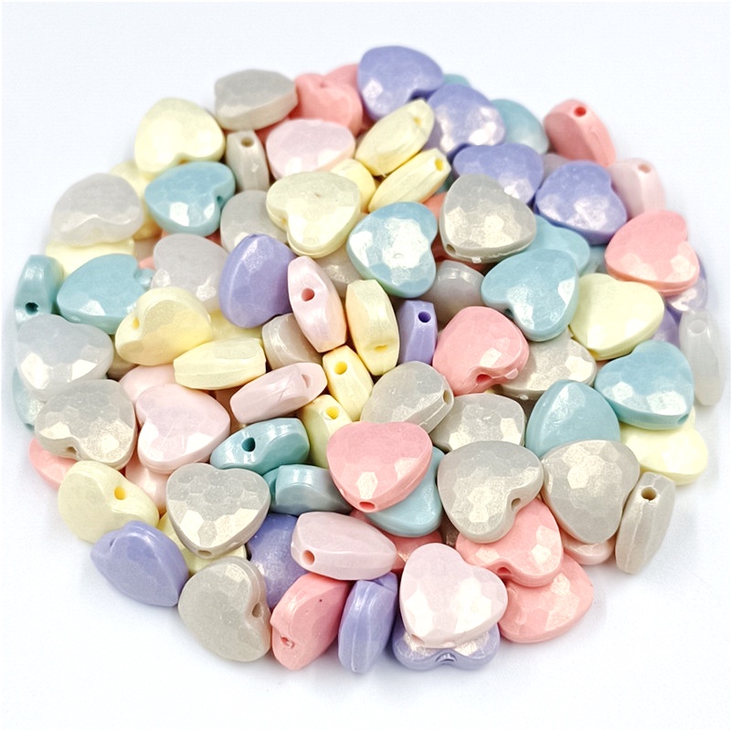 Bộ 20 Hạt Nhựa Hình Trái Tim 11mm Tự Làm Trang Sức