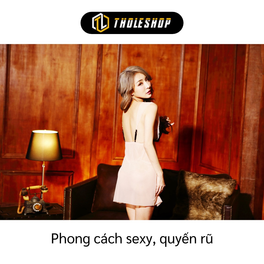 Đầm Ngủ Sexy GIGAHOME Đầm Ngủ Ren Xuyên Thấu 2 Dây Dầy Quyến Rũ Và Gợi Cảm 4709
