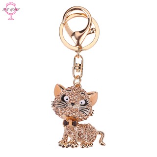Móc khóa hình mèo đính đá dễ thương