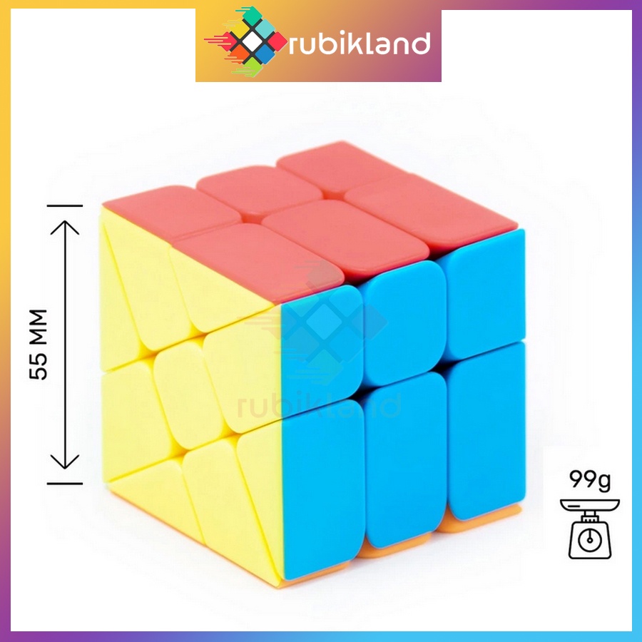 Rubik MoYu Windmill Cube Stickerless MeiLong Cối Xoay Gió Rubic Stickerless Biến Thể Không Viền Đồ Chơi Trí Tuệ