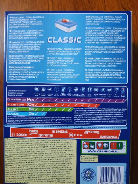 Viên rửa chén bát Finish Classic hộp 100 viên