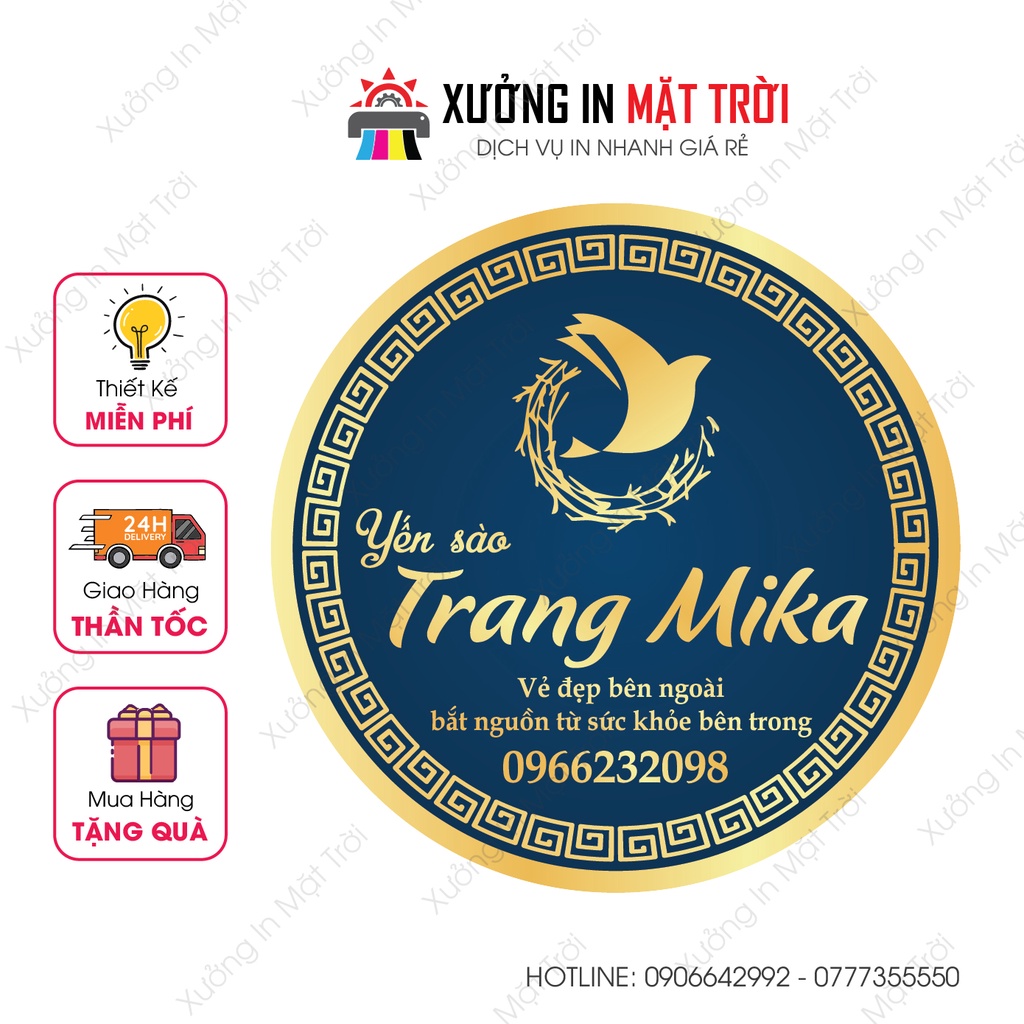 In tem dán, sticker khổ a3, thiết kế theo yêu cầu!