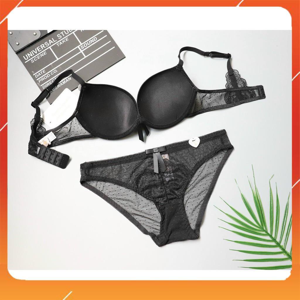 Set bộ đồ lót nữ phối ren áo có gọng, có mút đệm nâng đẩy tối đa, Mã B21279