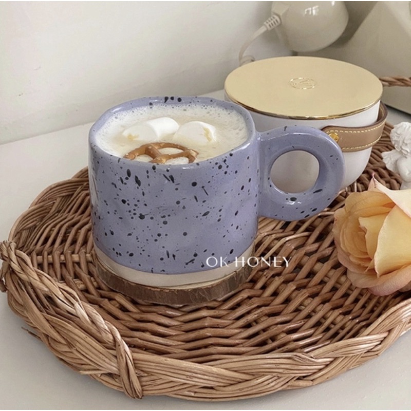 Cốc hoạ tiết vảy sơn gốm sứ phong cách cổ điển style Hàn
