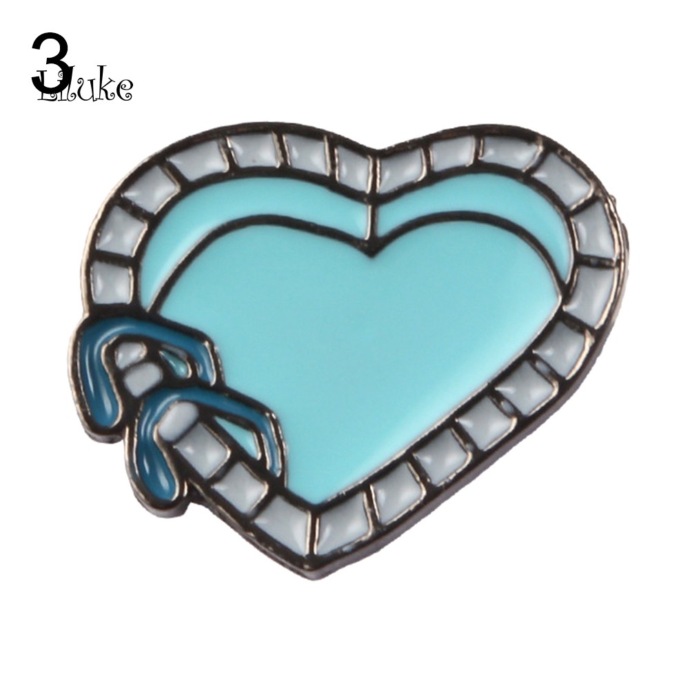 【LK】Fishbowl Boat Heart Brooch Pin Denim Jacket Collar Backpack Badge  Gift