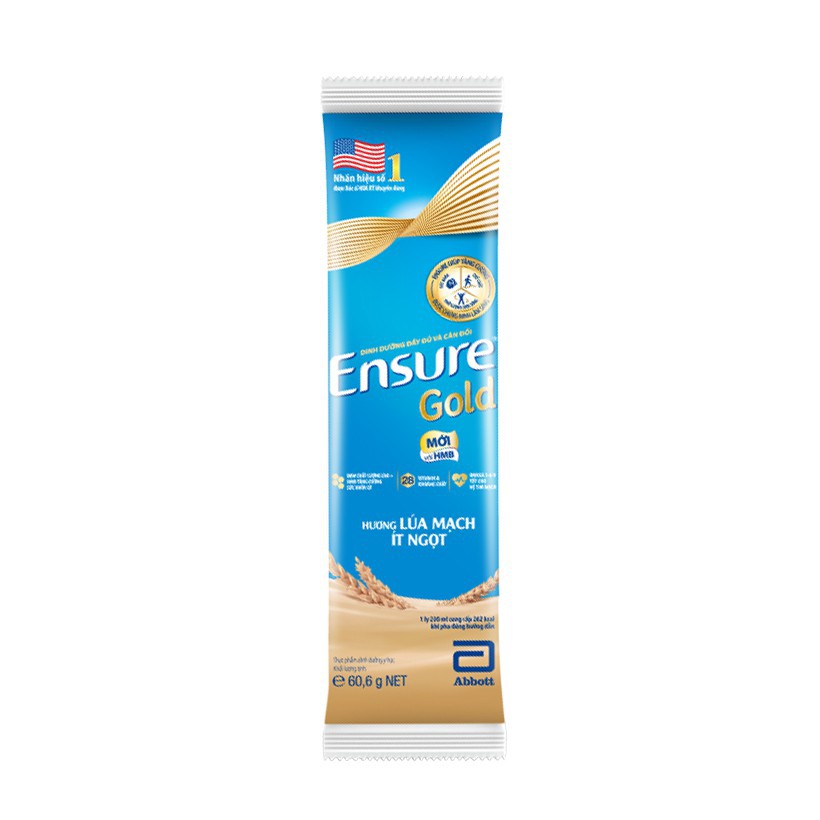 COMBO 10 GÓI SỮA BỘT ENSURE GOLD HMB 60.6G- khuyến mãi từ ensure