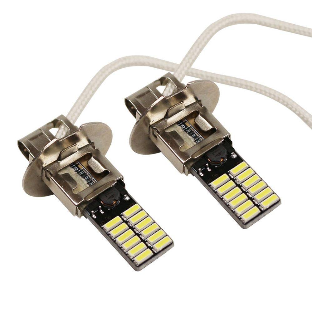 Set 2 Đèn Pha Sương Mù H3 6500K 24-SMD 4014 Dành Cho Ô Tô