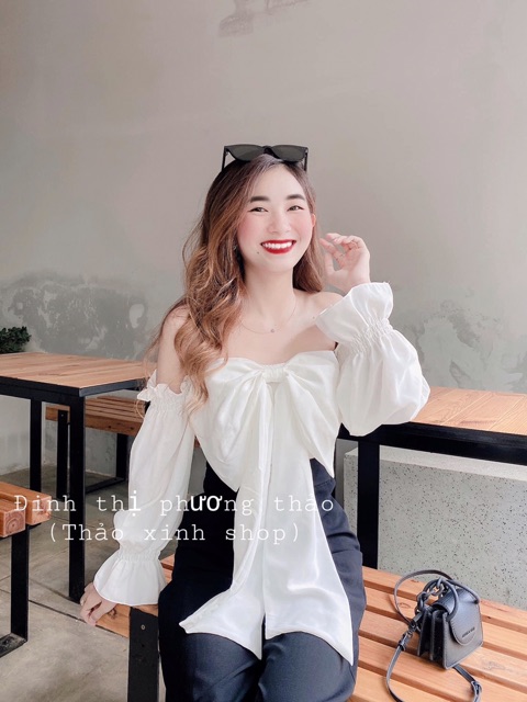 ♻️Set Bộ Ống Suông + Áo Bẹt Vai Nơ To