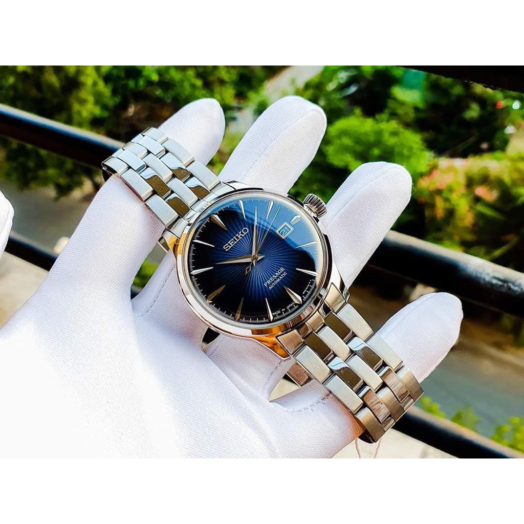 Đồng hồ nam chính hãng Seiko Presagge Cocktail SRPB41J1 -Máy cơ - Kính cong Hardlex - Made in Japan.