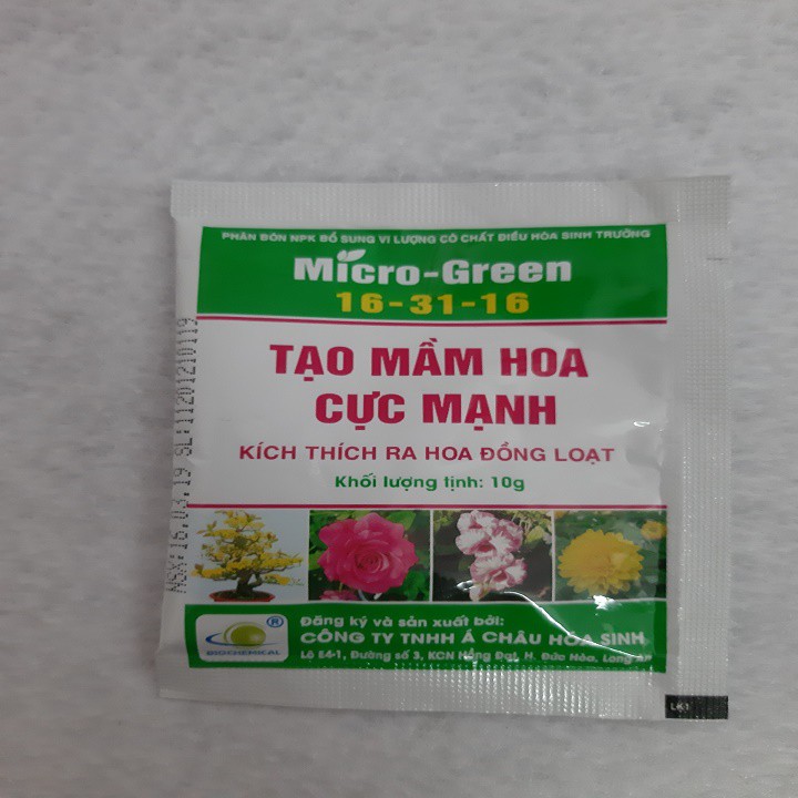 Bộ 10 gói Micro Green 16-31-16 Tạo mầm hoa cực mạnh - 1 gói 10g