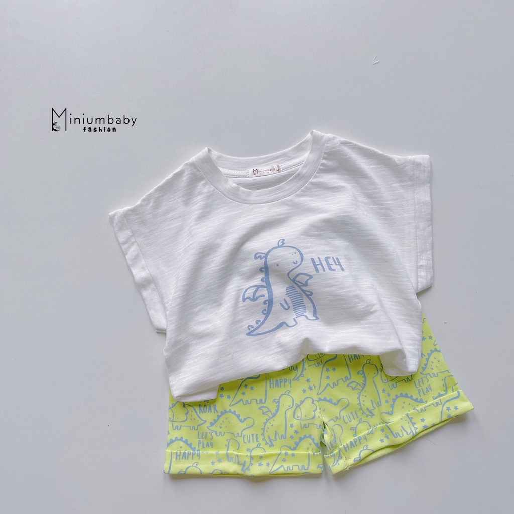_Bộ cotton sược khủng long cho bé 9 đến 20kg