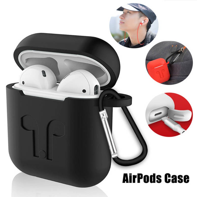 Ốp silicon bảo vệ tai nghe Airpods + móc khóa tiện dụng