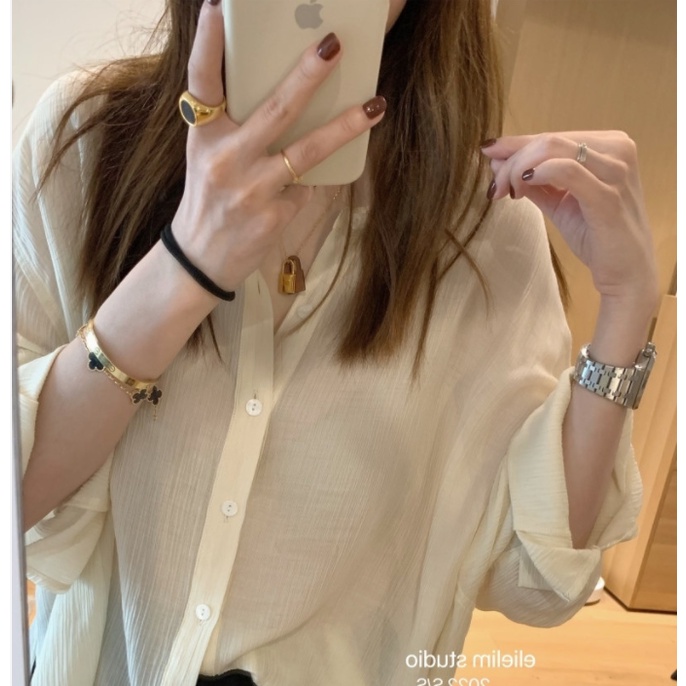 SUXI Áo Kiểu Dáng Rộng Màu Sắc Đơn Giản Phong Cách Vintage Dành Cho Nữ