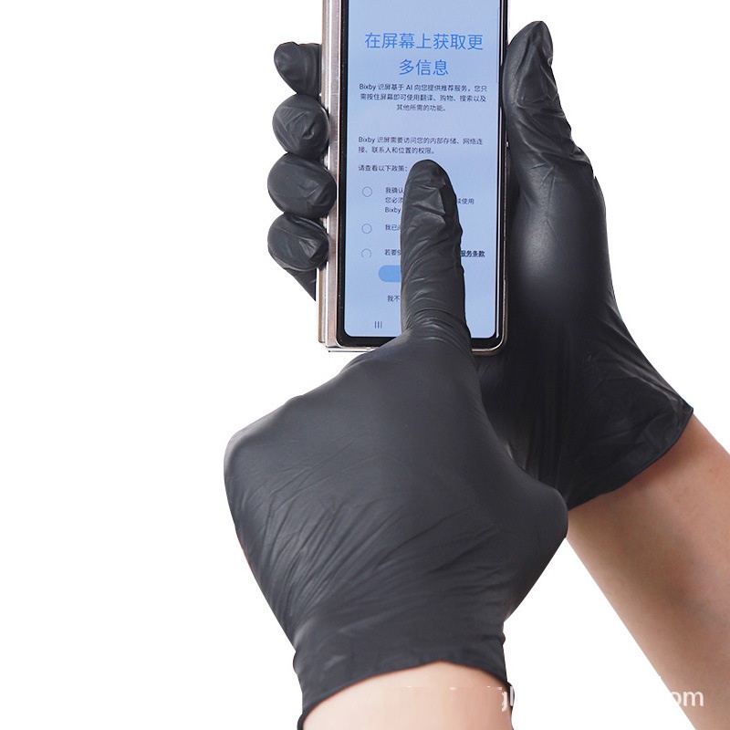 Set 10/50 Găng Tay Nylon Dùng Một Lần Màu Đen Tiện Dụng