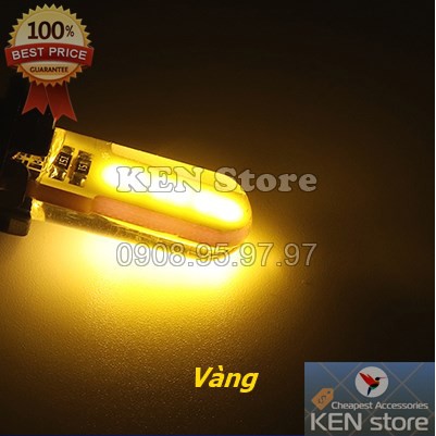 Bóng LED T10 đèn xi nhan, đèn demi xe máy ô tô chip COB