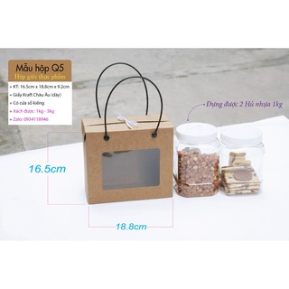 JG- 50 Hộp Giấy Kraft Châu Âu 16.5x18.8x9.9cm Đựng Trái Cây, Quà Biếu Tết, Mứt Tết Thực Phẩm Khô
