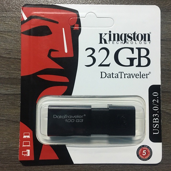 USB 3.0 Kingston 32GB – DataTraveler 100G3 – CHÍNH HÃNG – Bảo hành 5 năm