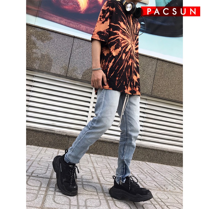 QUẦN JEAN NAM ZIPPER PACSUN XANH TRƠN