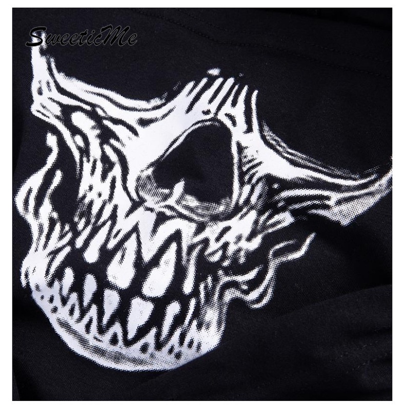 Áo Hoodie Màu Tối Phong Cách Đường Phố Hàng Mới Của SweeticMe Dành Cho Nữ 2022