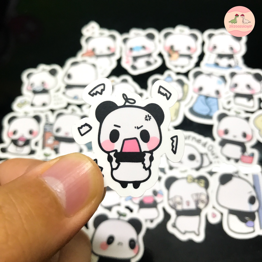 Set 25 Sticker Gấu Trúc Cute, hình dán trang trí bình nước, điện thoại, laptop, mũ bảo hiểm, sticker làm quà tặng