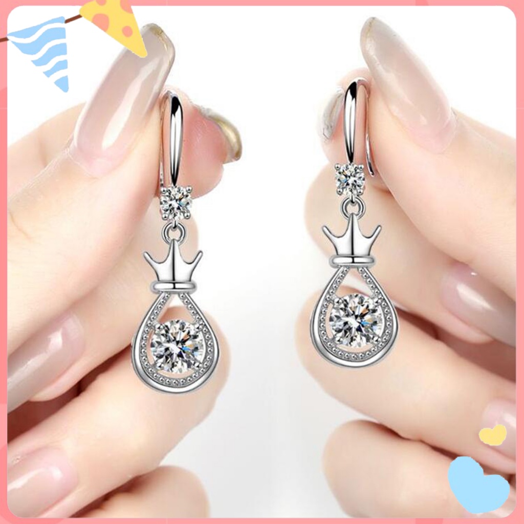 Khuyên Tai Dài Đính Kim Cương Giả Thời Trang Cho Nữ