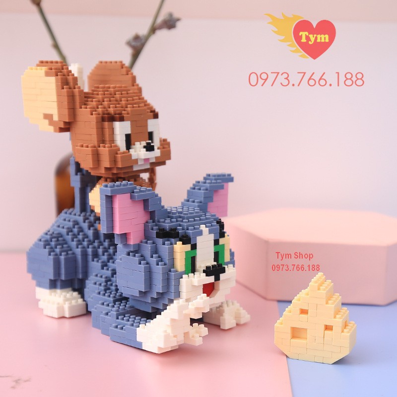 Đồ chơi xếp hình tom and jerry Tom và jerry lắp ráp Le go nanoblock cho bé Mẫu HC MAGIC 9013