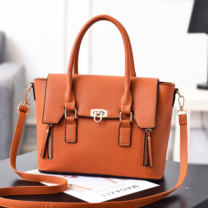 6 màu hồng, đen, ghi, đỏ, nâu, cam - Túi da cỡ đại công sở thời trang - TUINU19.0043 | BigBuy360 - bigbuy360.vn