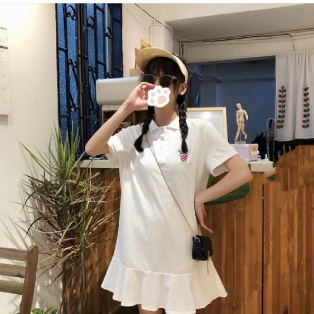 Đầm trắng tiểu thư fom suông