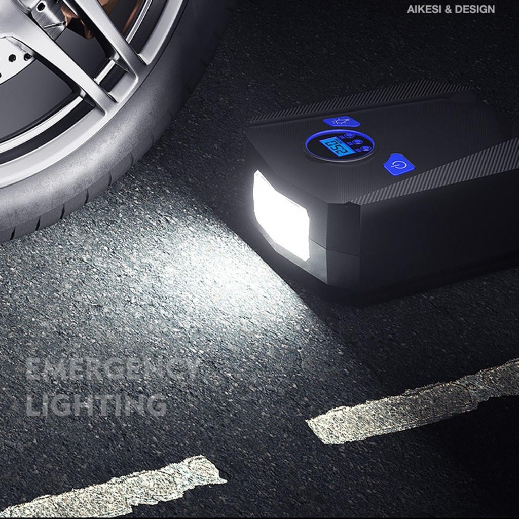 Bơm Lốp Ô Tô Điện Tử AIKESI Tự Ngắt - Kèm Đèn Pin Siêu Sáng | BigBuy360 - bigbuy360.vn