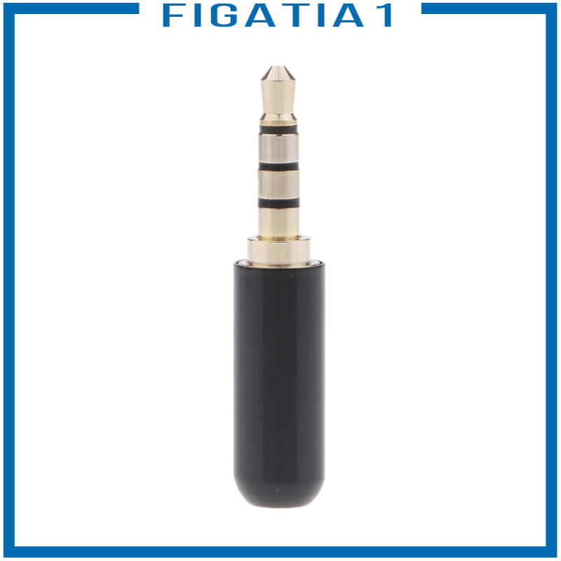 [FIGATIA1]3.5mm 1/8\'\' TRRS 4 Pole Male Plug A/V Solder Connector, Black