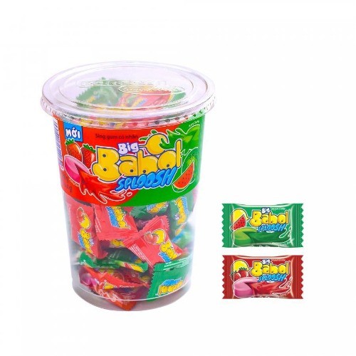 Kẹo Big Babol ly nhân dưa Sing-gum có nhân Hương Trái cây Hổn Hợp (Hủ 252g)