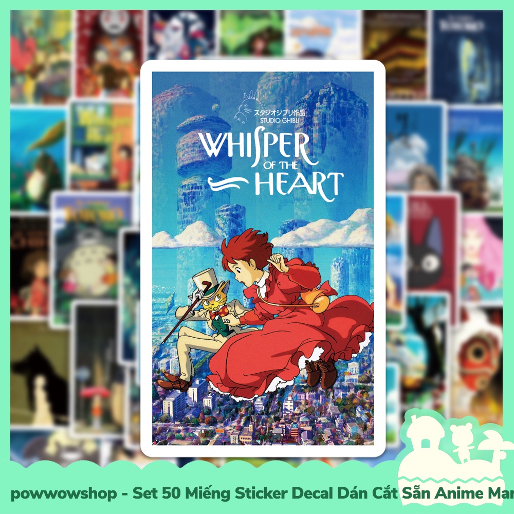 [Sẵn VN - Hỏa Tốc] Set 50 Miếng Sticker Decal Cắt Sẵn DIY Dán Trang Trí Vật Dụng Mẫu Anime Manga Famous Poster Film