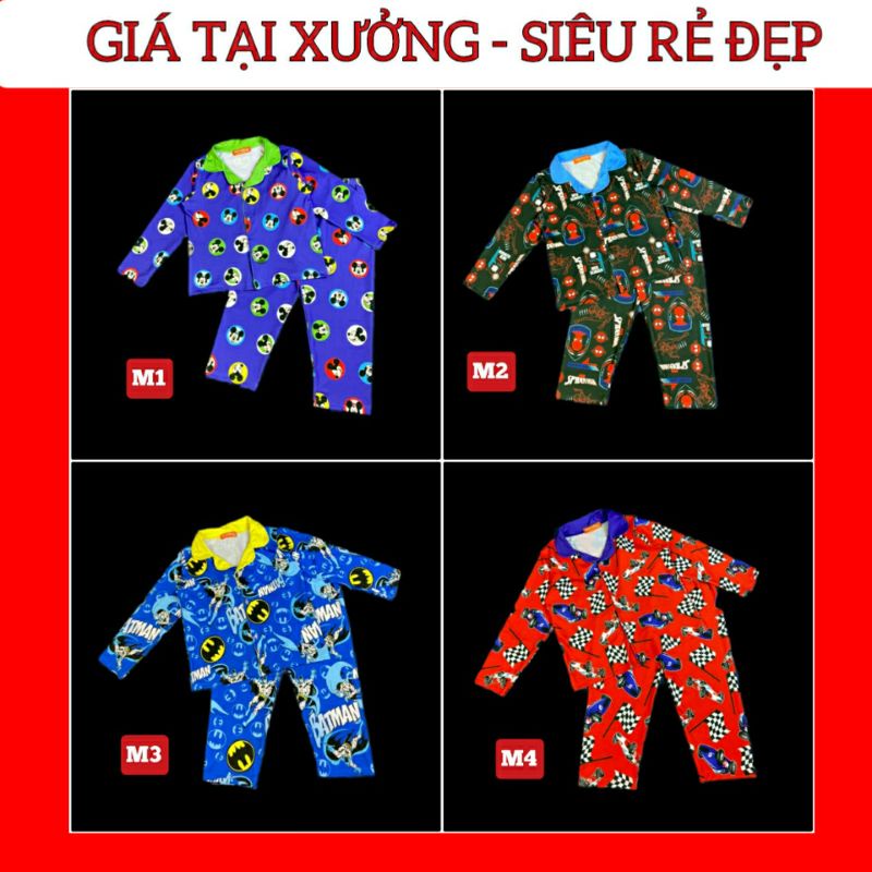 (20KG - 40KG) BBD4  ĐỒ BỘ TAY DÀI PIJAMA CHẤT THUN LẠNH SIÊU NHÂN 3D CHO BÉ GÁI &amp; BÉ TRAI SIZE ĐẠI