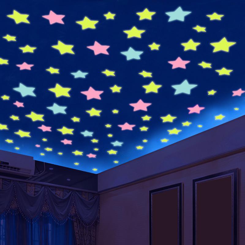 100 Ngôi sao dạ quang dán tường trang trí