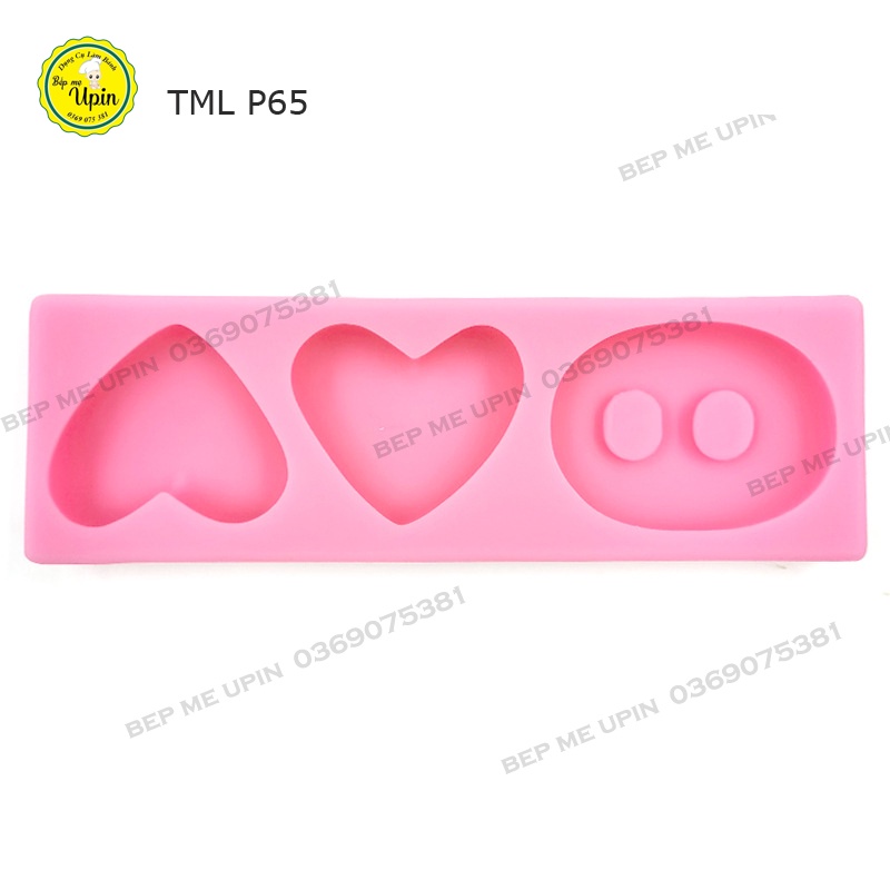 Khuôn silicone trái tim và mũi heo làm bánh rau câu, socola siêu cute đáng yêu / làm bánh sinh nhật/ rau câu