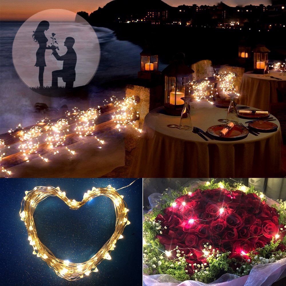 Đèn LED pin AA 3M 30 bóng đom đóm CHIPSBLING FAIRY LIGHT màu vàng nắng