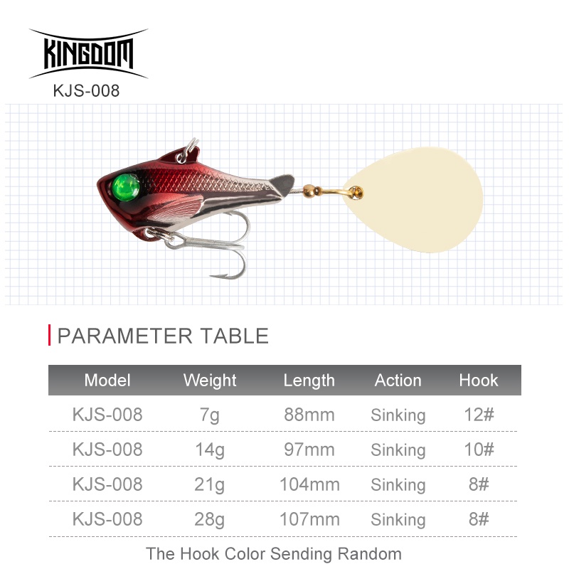 Mồi câu cá giả Kingdom 7G 14G 21g 28g bằng kim loại tiện lợi