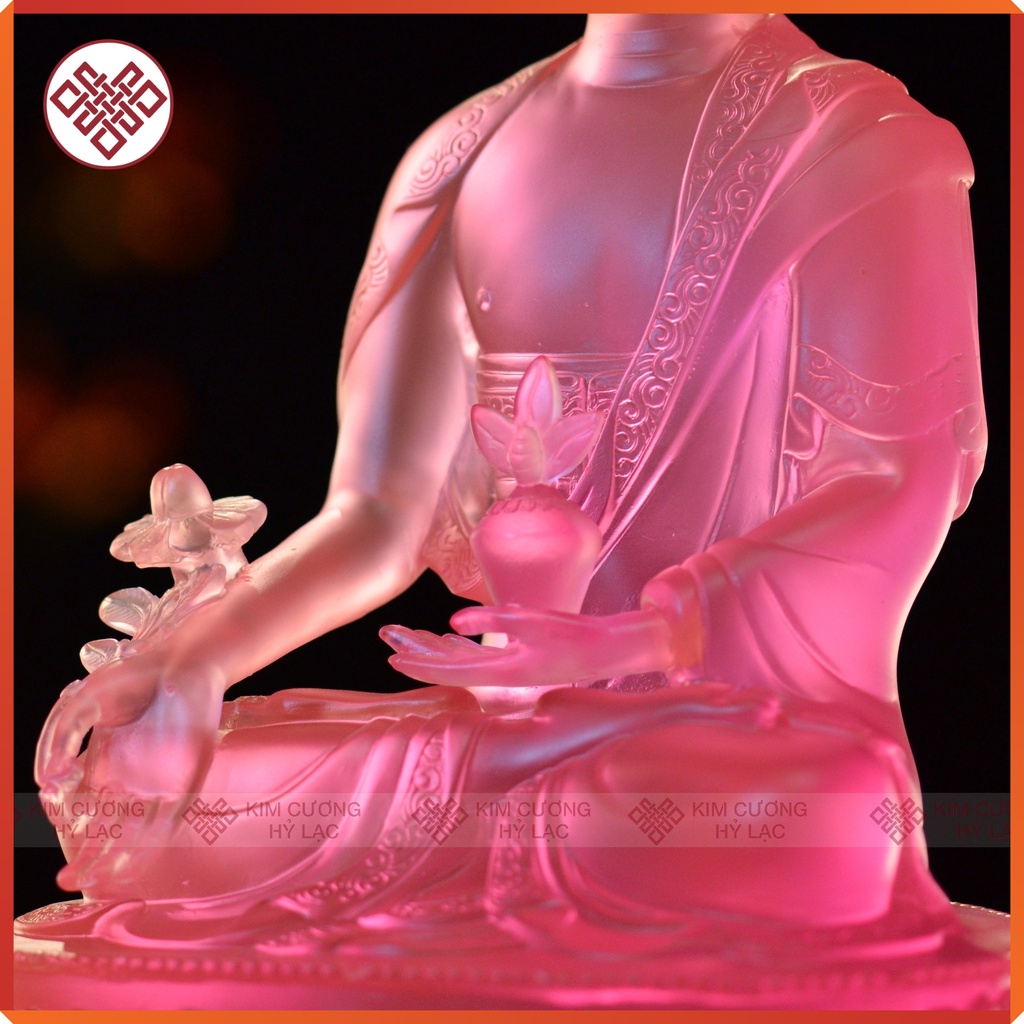 Tượng Phật Dược Sư Mật Tông [Kim Cương Hỷ Lạc] Màu Hồng