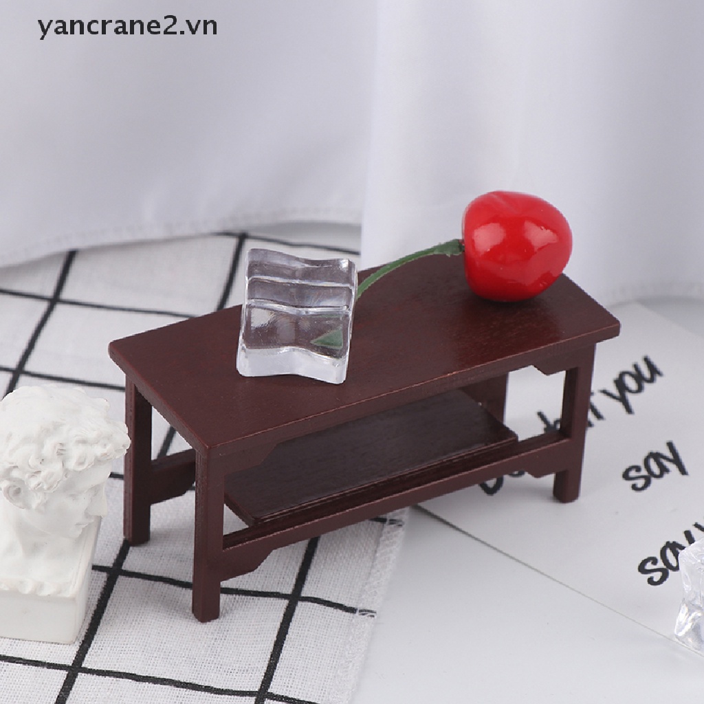 Mô Hình Bàn Cà Phê Bằng Gỗ Tỷ Lệ 1 / 12 Dùng Trang Trí Nhà Búp Bê