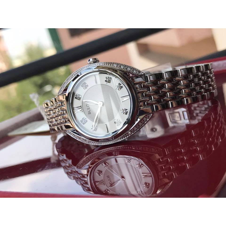 Đồng hồ nữ Bulova 96R212 đính diamond sang trọng size 30mm