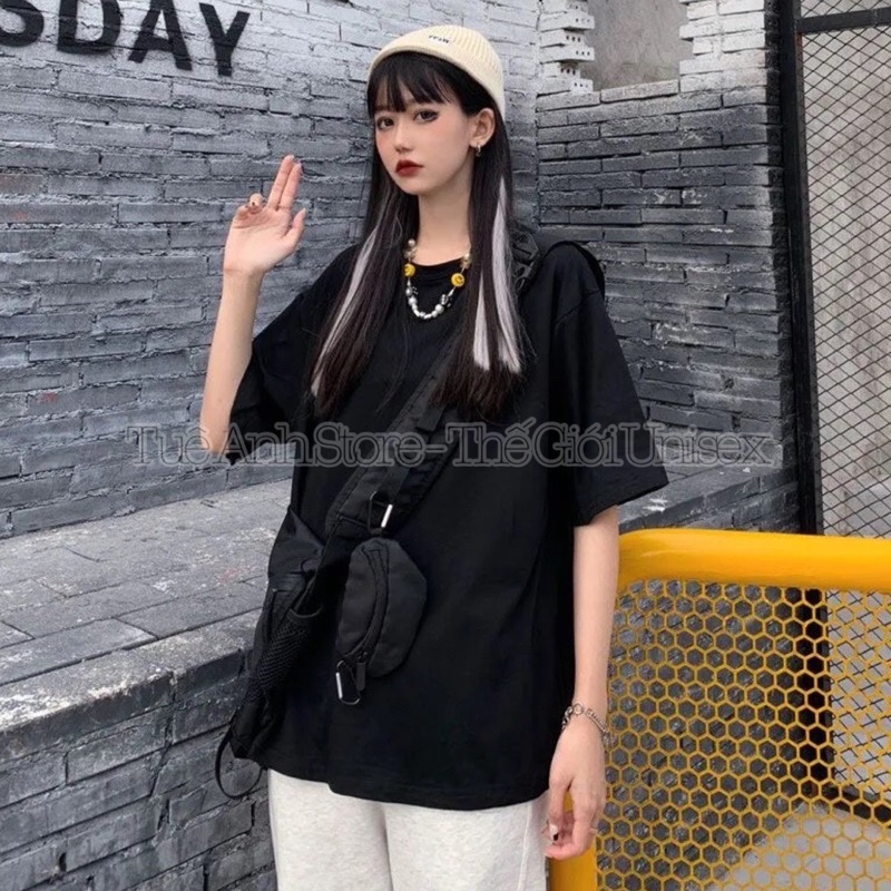 [16 Màu] Áo Thun Trơn Tay Lỡ Form Rộng Unisex Oversize Nam Nữ 38-70kg - Vải Cotton Tixi 100% TUEANHSTORE